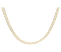 Collier in Schlauchform, gefüllt mit Kristallsteinen, Silber 925 Ketten Hellbraun