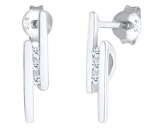 Ohrringe Stecker Elegant Stab Diamant 0.09 ct. 925 Silber