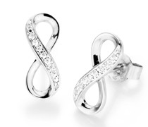 Ohrstecker Infinity, Unendlichkeit mit Zirkonia, Silber 925 Ohrringe Weiss