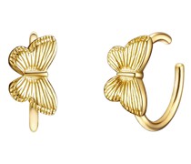 Ohrklemme Schmetterling Sterling Silber in Gelbgold Ohrringe