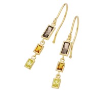 Ohrhaken farbige Zirkonia, Gelbgold 375 Ohrringe Violett