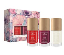 - 100% vegan wasserbassierter Nagellack zwei Farben Set inklusive Top Coat Sets Classic Red: Red Rose, Tulip, transparent