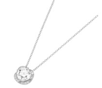 Kette Anhänger mit weißen Zirkonia Steinen, Silber 925 Ketten Weiss