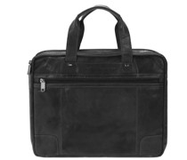 Bronco Business Handtasche Leder 36 cm Laptoptaschen Schwarz