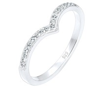 Ring V-Form Geo Kristall 925 Sterling Silber Ringe