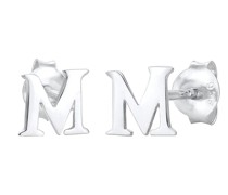 Ohrringe Stecker Buchstabe M Initialen Minimal 925 Silber