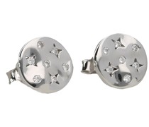 Ohrstecker rund, mit Zirkonia Steinen, Silber 925 Ohrringe