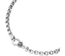 Kette eckige Glieder, gebürstet / glanz, Silber 925 Ketten
