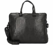 Submarine Handtasche Leder 38 cm Laptopfach Handtaschen Schwarz
