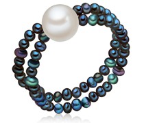Perlen-Ring Süßwasser-Zuchtperle in Blau Ringe