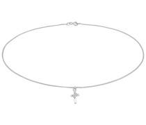 Halskette Choker Kreuz Kristalle 925er Silber Ketten