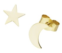 Ohrstecker Mond und Stern, Gold 375 Ohrringe