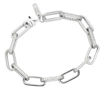 Armband Gliederkette mit Zirkonia, Silber 925 Armbänder & Armreife Weiss