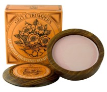 - Almond Oil Hard Shaving Soap Wooden Bowl Rasur 80 g