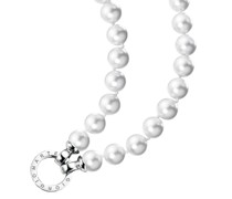 Kette Muschelkern Perlen, Ringverschluss, Silber 925 Ketten Weiss
