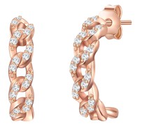 Creolen Sterling Silber Zirkonia in Roségold Ohrringe