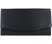 New Silk Geldbörse Leder 18 cm Portemonnaies Schwarz