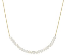 Collier mit Süßwasser-Perlen, Silber 925 Ketten Gold
