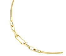 Collier Mittelteil ovale Glieder, Panzerkette, Silber 925 Ketten Gold