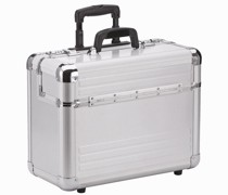 Aluminium 2-Rollen Pilotentrolley 46,5 cm Laptopfach Koffer & Trolleys Silber