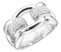 Ring in Ketten-Optik mit weißen Zirkonia Steinen, Silber 925 Ringe Weiss
