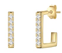 Creolen Sterling Silber Zirkonia in Gelbgold
