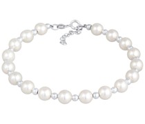 Armband Synthetische Perlen Klassisch Rund 925 Silber Armbänder & Armreife