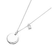 Kette Anhänger rund, Zirkonia Steine, Silber 925 Ketten