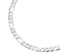 Kette Figarokette 3/1 diamantiert, massiv, Silber 925 Ketten