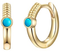 Creolen Sterling Silber Türkis (rek.) in Gelbgold Ohrringe