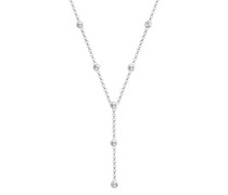 Halskette Y-Kette Kreis Geo Kristalle 925 Silber Ketten