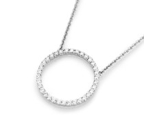 Collier Mittelteil Ring mit Zirkonia Steinen, Silber 925 Ketten