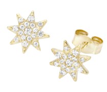 Ohrstecker Stern mit Zirkonia, Gold 375 Ohrringe