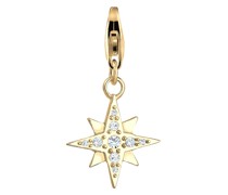 Charm Stern Astro Basic Kristalle 925 Silber Charms & Kettenanhänger