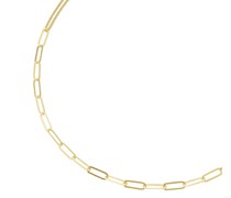 Collier ovale Glieder als Mittelteil, Silber 925 Ketten Gold