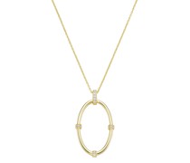 Kette mit Anhänger, weiße Zirkonia Steine, Silber 925 Ketten Gold