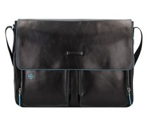 Blue Square Messenger Leder 37 cm Laptopfach Laptoptaschen Schwarz