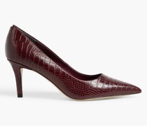 Vienna Pumps aus Leder mit Krokodileffekt