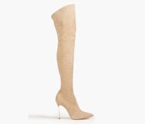 Blade Overknees aus Stretch-Veloursleder