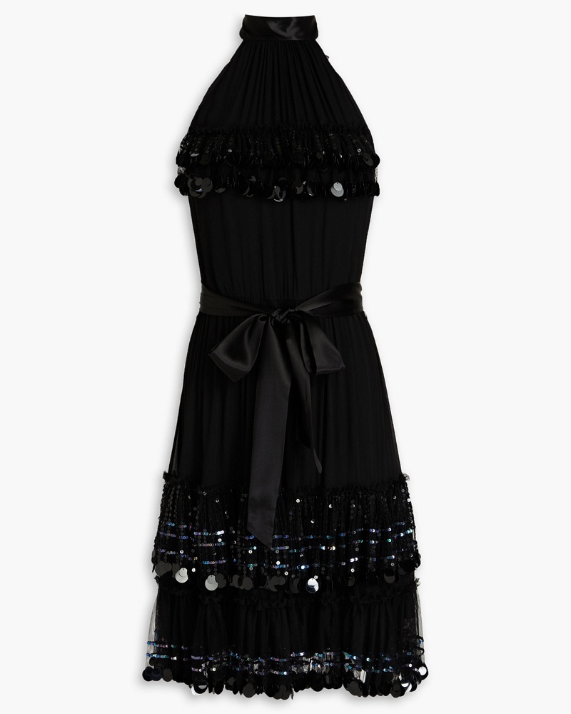 Temperley London Damen Sylvan embellished crepe de chine dress