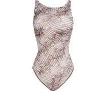 Awakening Badeanzug aus Stretch-Mesh mit Schlangenprint