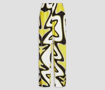 Hose mit weitem Bein aus Musselin mit Print