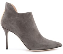 Cutout suede ankle boots