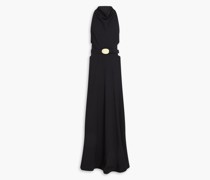 Ellianna belted cutout crepe gown