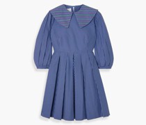 The Vanguard Miss Toni plissiertes Minikleid aus Baumwollpopeline mit Karomuster