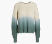 Pullover aus Baumwolle mit Farbverlauf und Fransen