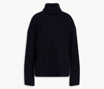 Rollkragenpullover aus gerippter Wolle