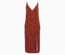 Amazonia Slip-Dress aus Walkstoff inMidilänge mit Print