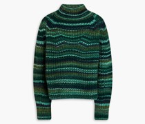 Metallic intarsia-knit sweater