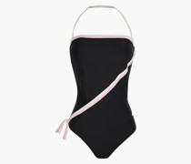 Kelly Bandeau-Badeanzug mit Streifen und Knotendetail